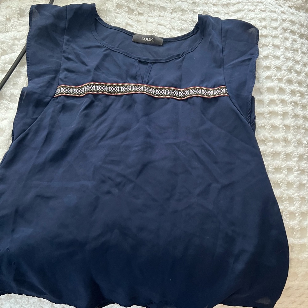 blue tribal blouse